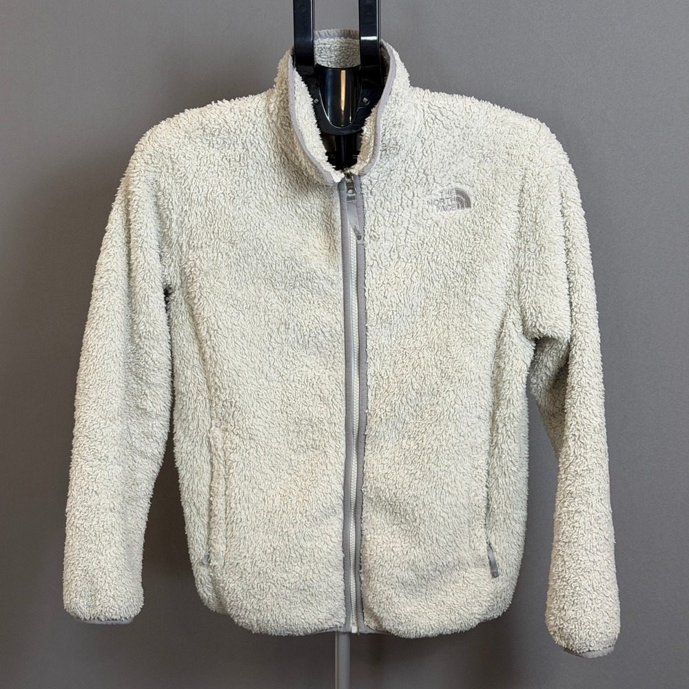 The North Face Fleece Jacket Womens ApxSmall Cream Sherpa Fuzzy Full Zip Outdoor